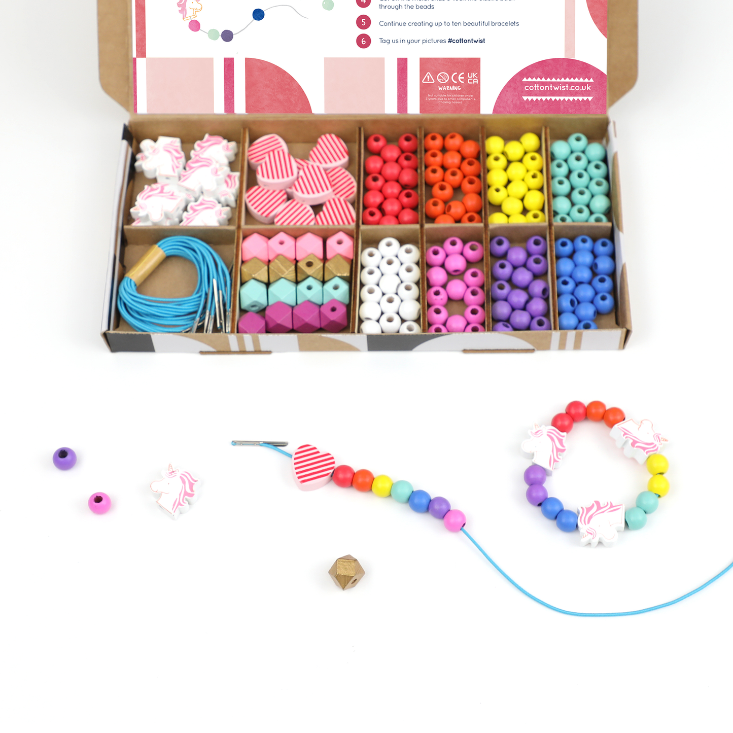 Unicorn & Heart Bracelet Making Kit by Cotton Twist - Grace and Fox
