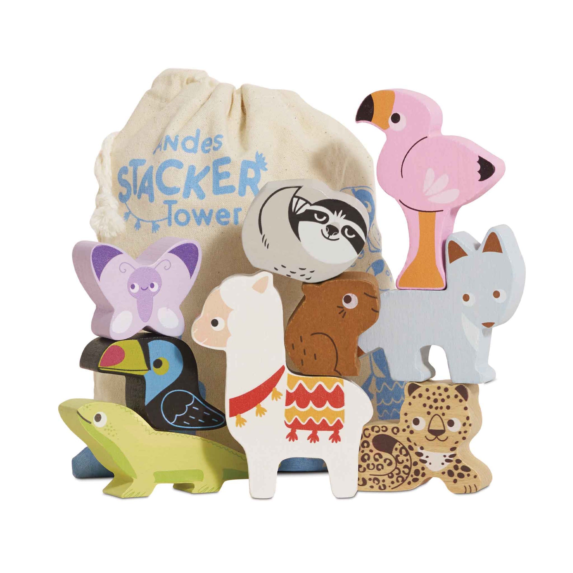 Le Toy Van Andes Stacking Animals & Bag - Grace and Fox