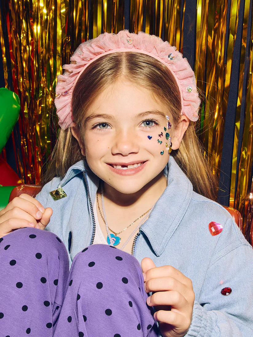 Stych - Pink Tulle and Gem Headband - Grace and Fox