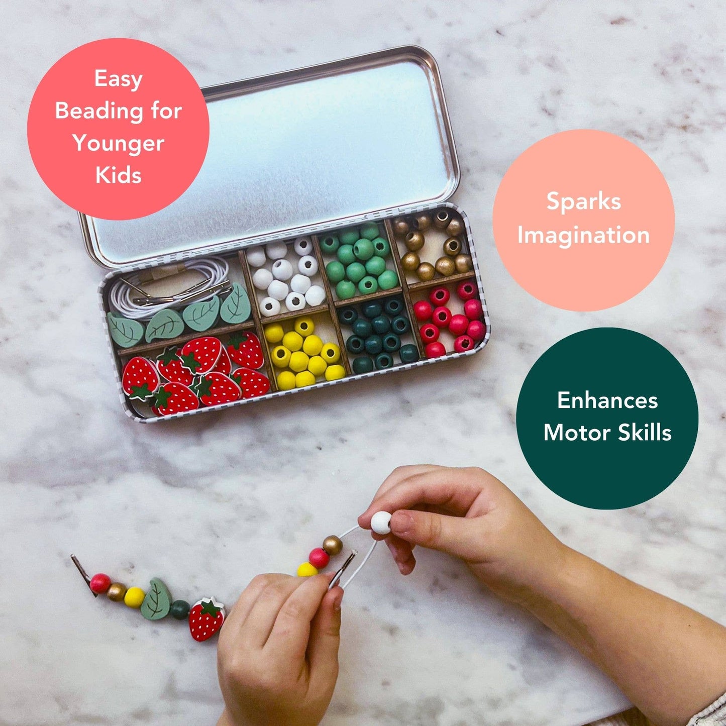 Strawberry Bracelet Bead Kit by Cotton Twist - Grace and Fox