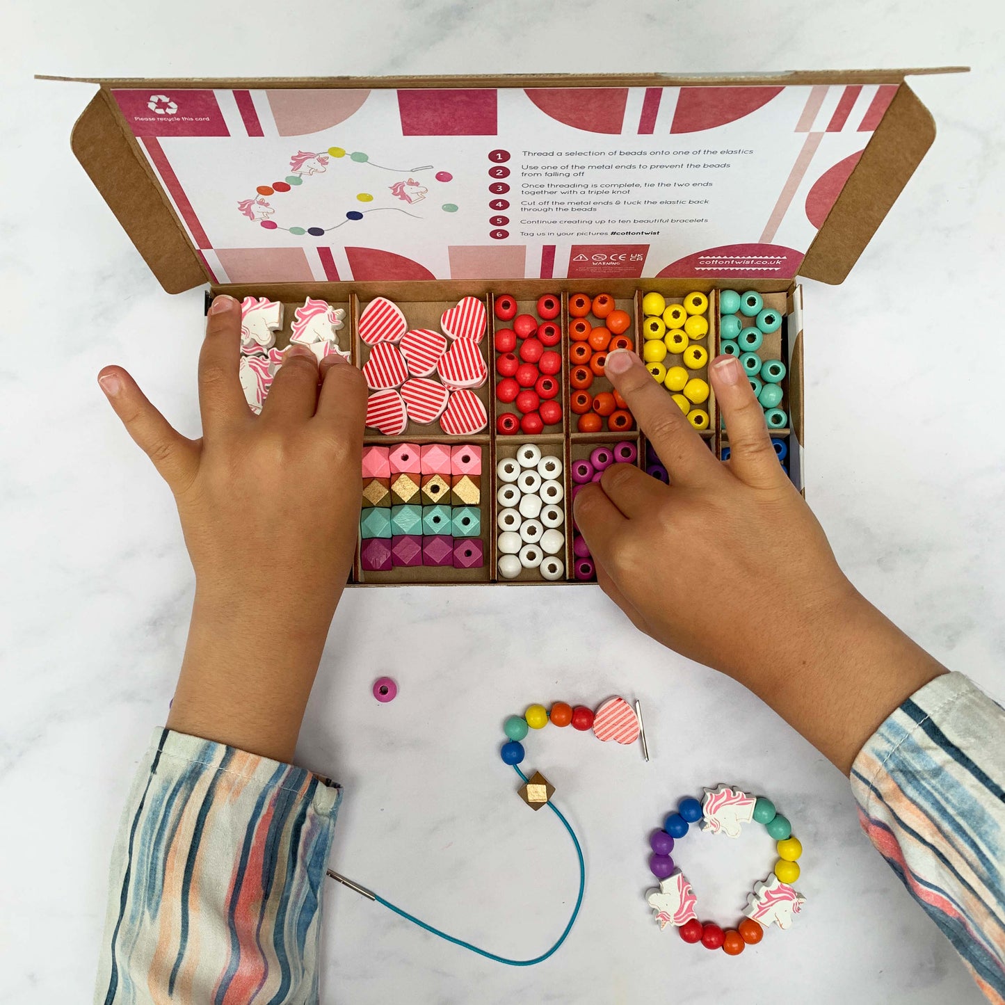 Unicorn & Heart Bracelet Making Kit by Cotton Twist - Grace and Fox