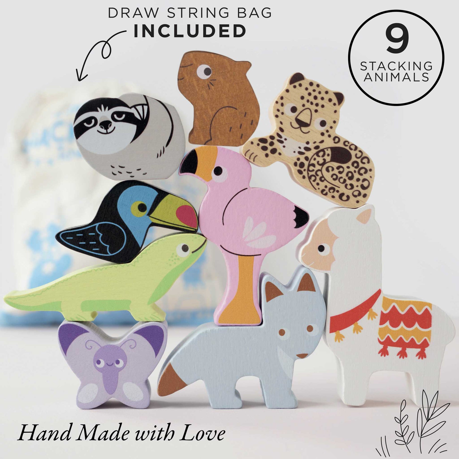 Le Toy Van Andes Stacking Animals & Bag - Grace and Fox