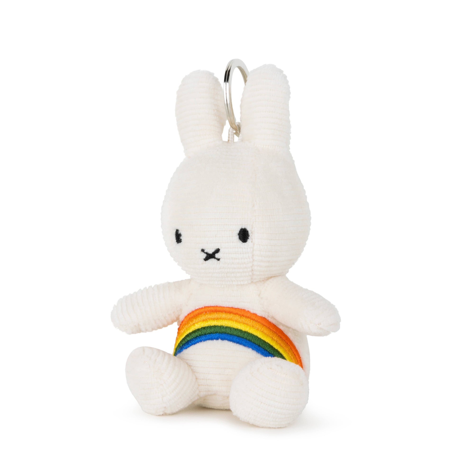 Miffy Corduroy Rainbow Keyring White 10 cm (Due Mar) - Grace and Fox