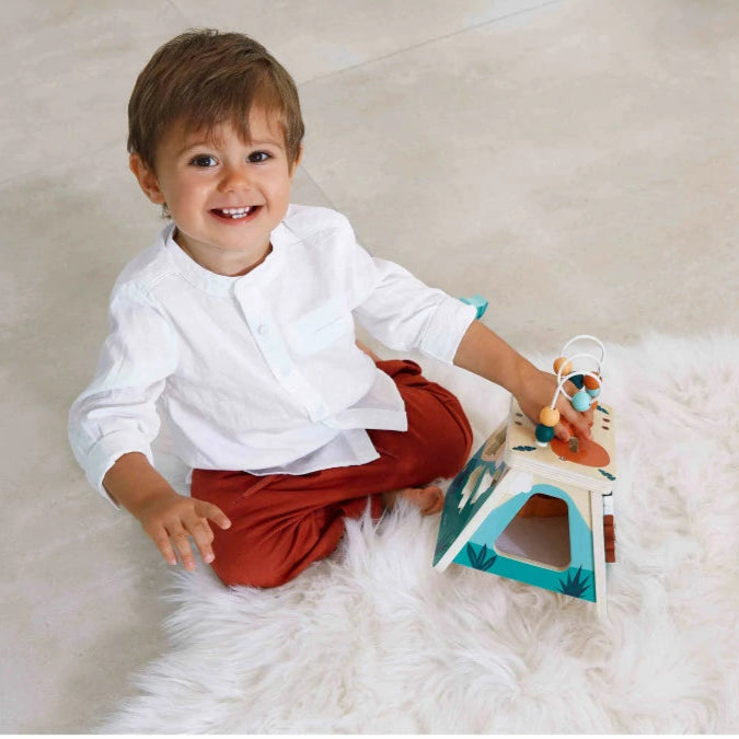 Janod Wooden Volcano Dinosaur Shape Sorting Box - Grace and Fox