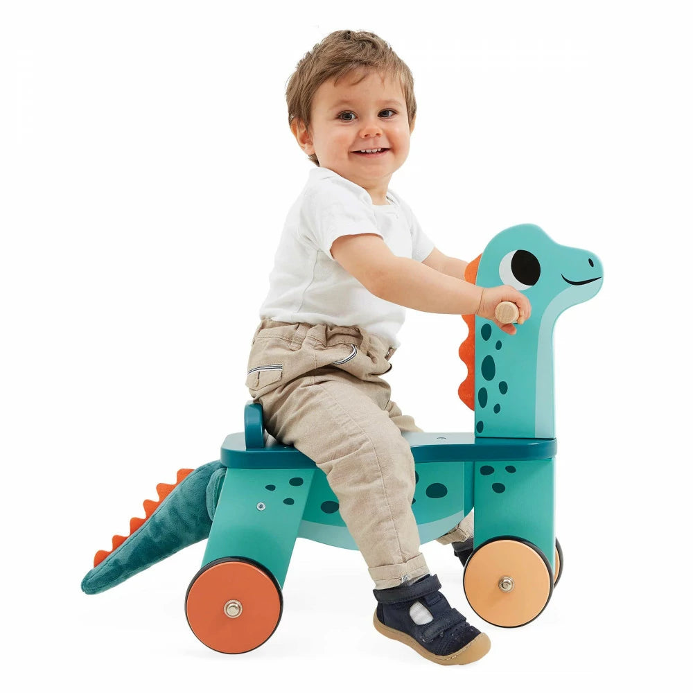 Janod Wooden Diplodocus Ride-On Balance Bike - Grace and Fox