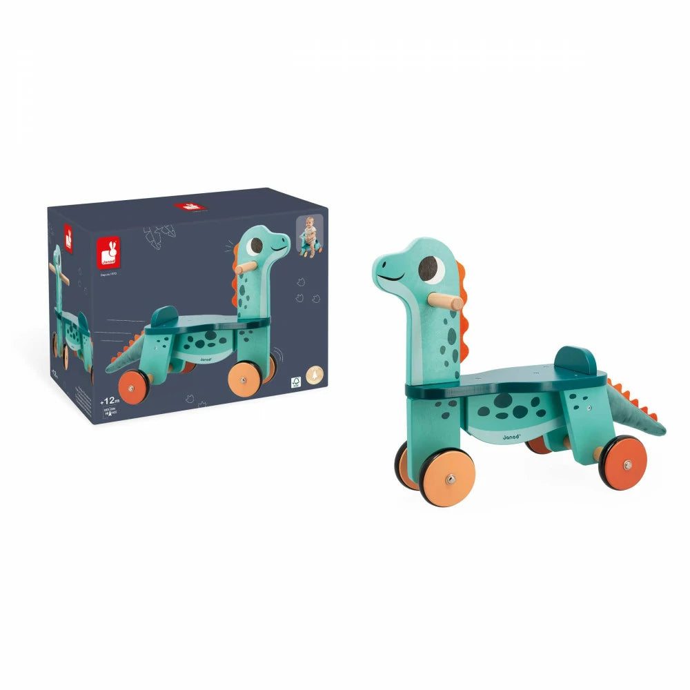 Janod Wooden Diplodocus Ride-On Balance Bike - Grace and Fox