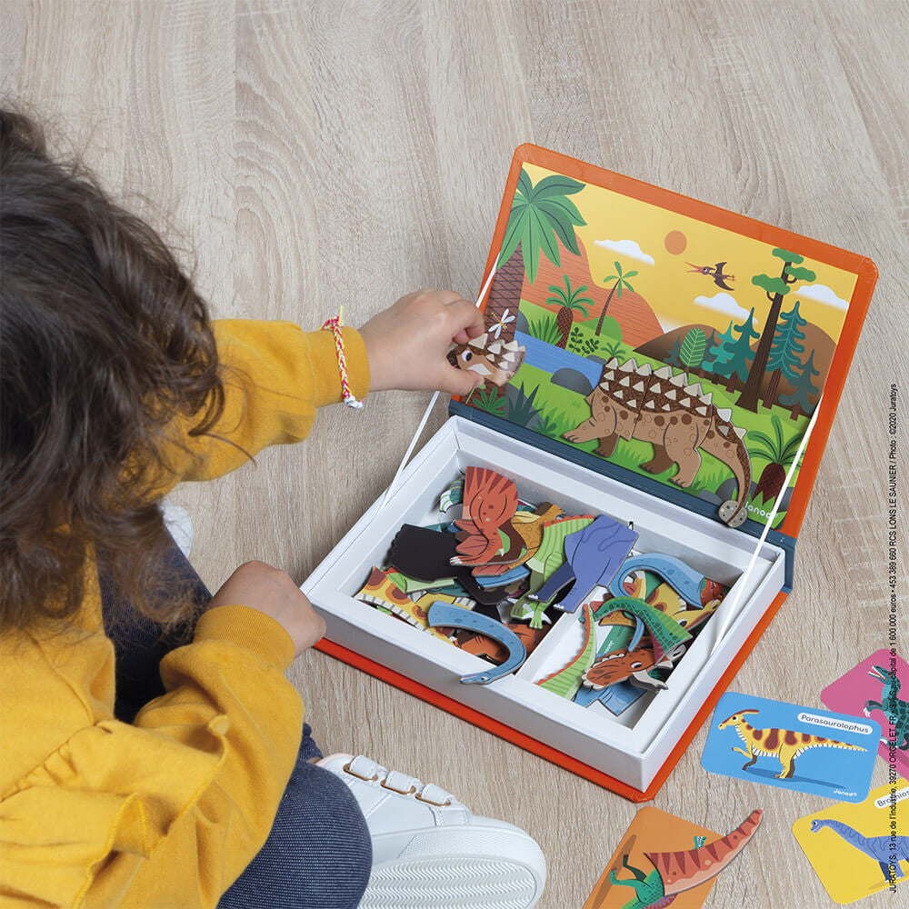 Janod Dinosaurs Magneti'book, 40 magnets