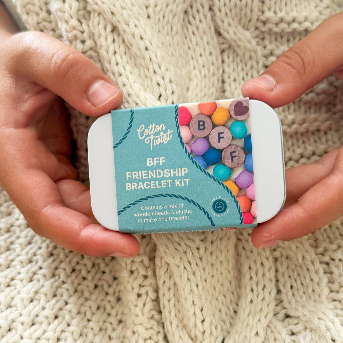 Cotton Twist Beaded BFF Friendship Bracelet Gift Kit: RAINBOW BFF