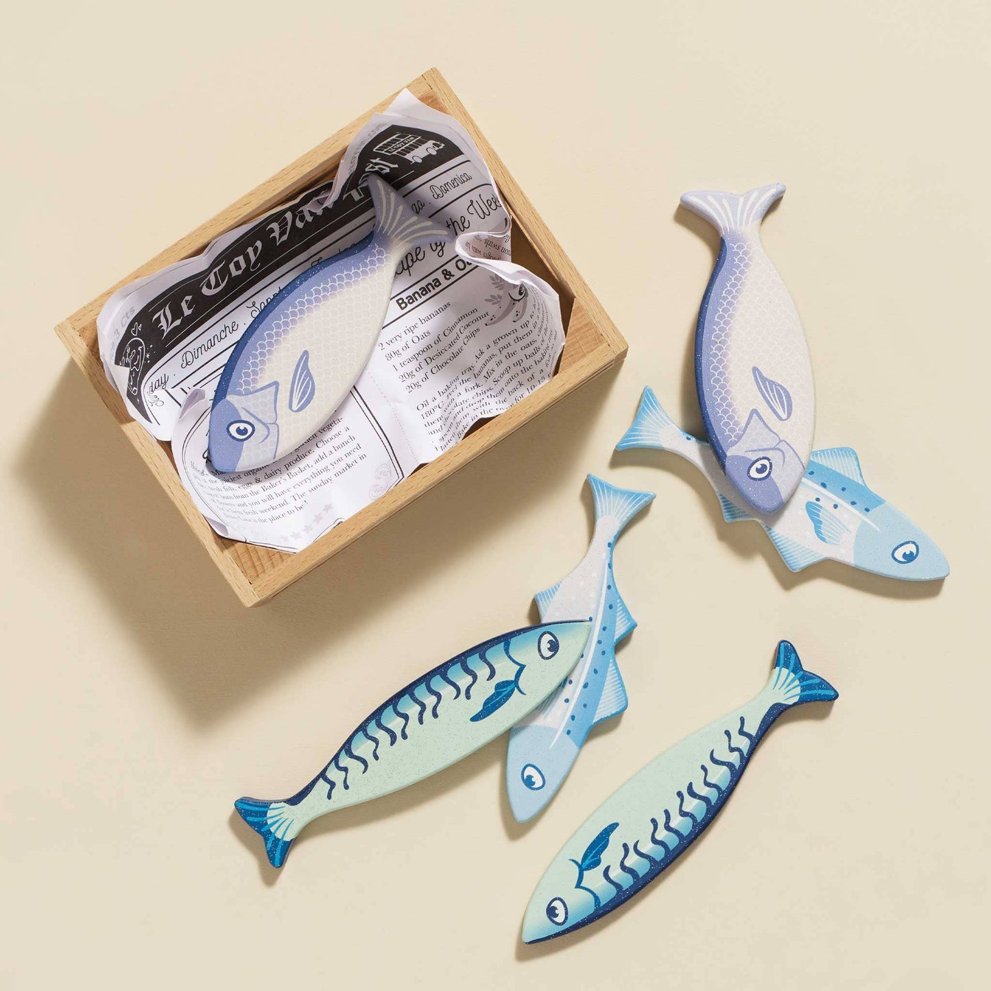Market Fish Wooden Play Food Crate - Grace and Fox