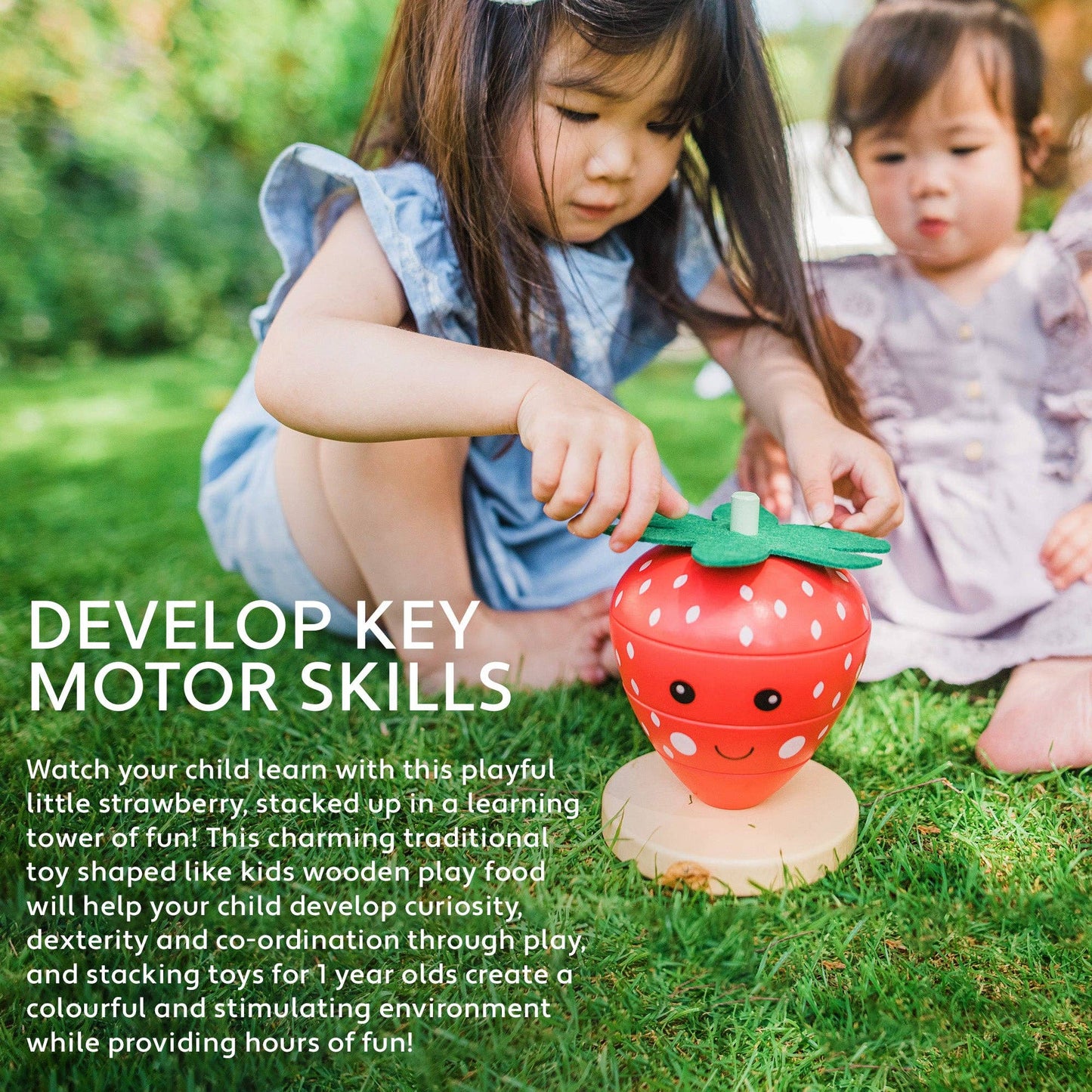 Orange Tree Toys - Strawberry Stacking Wooden Ring - Grace and Fox