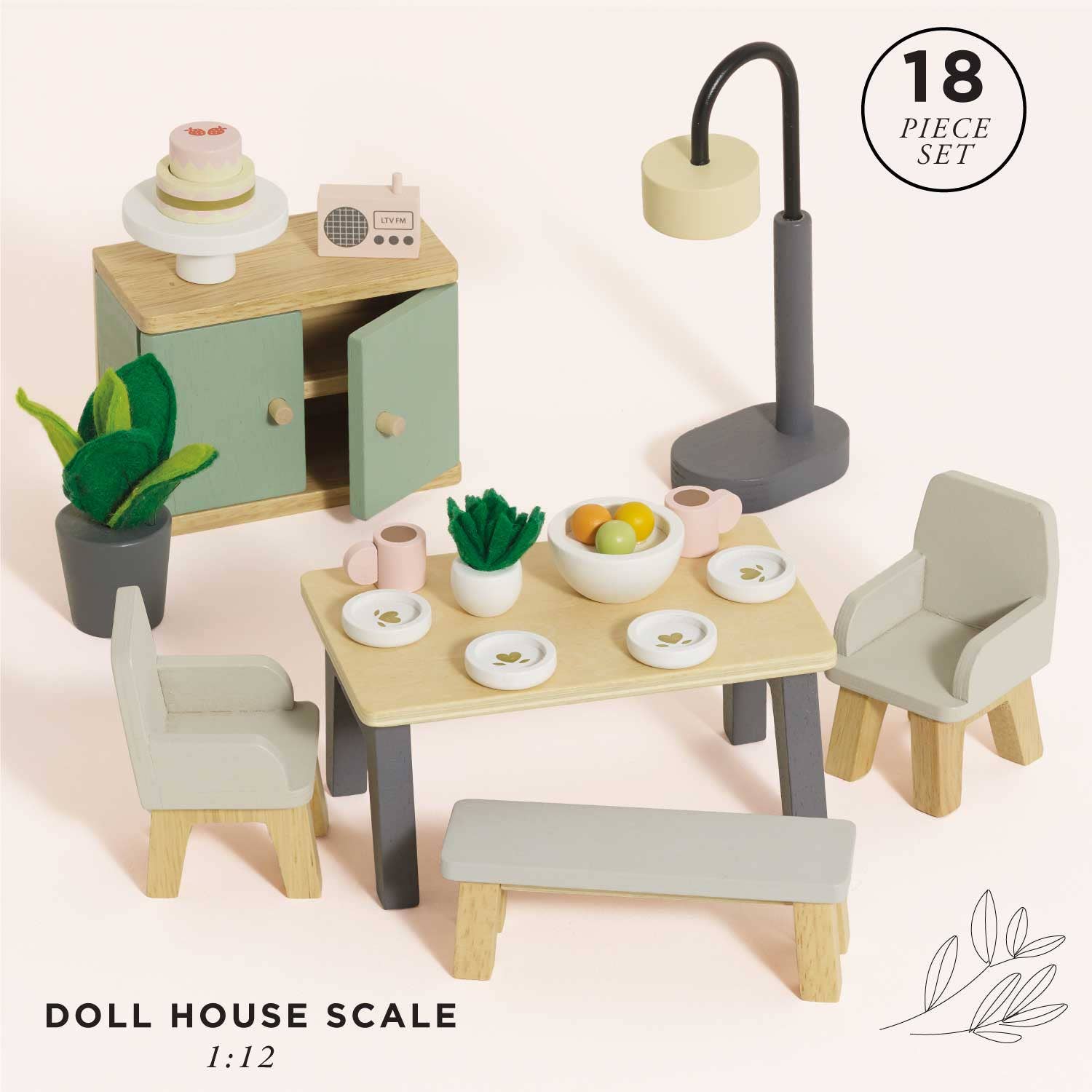 Le Toy Van Wooden Dolls House Furniture Set - Dining Room - Grace and Fox
