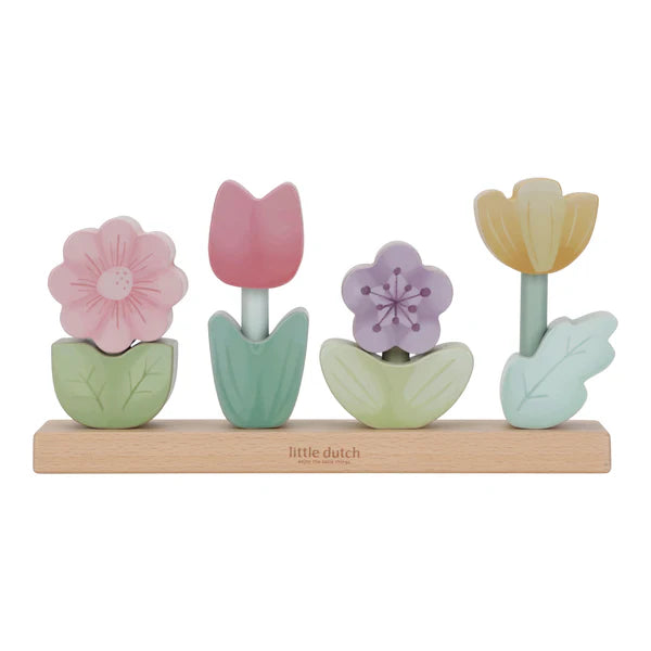 Little Dutch Wooden Stacking Puzzle Flowers - Fairy Garden - Grace and Fox