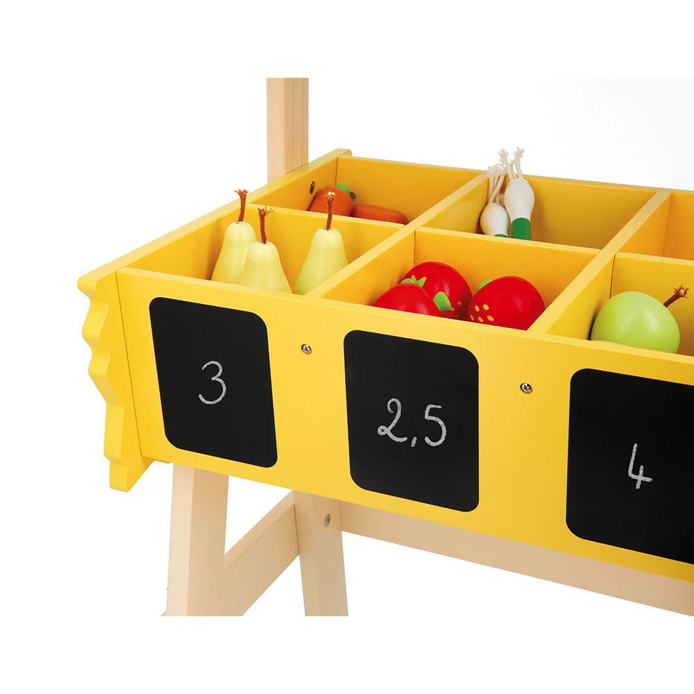 Janod Wooden Farm Market Playset with 58 Accessories