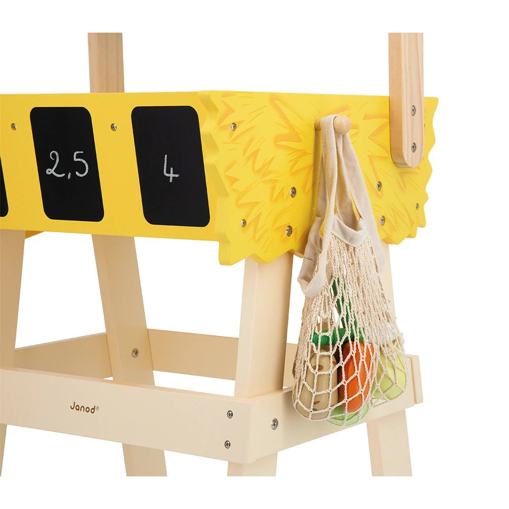 Janod Wooden Farm Market Playset with 58 Accessories