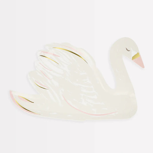 Swan Shaped Plates (x8) by Meri Meri - Grace and Fox