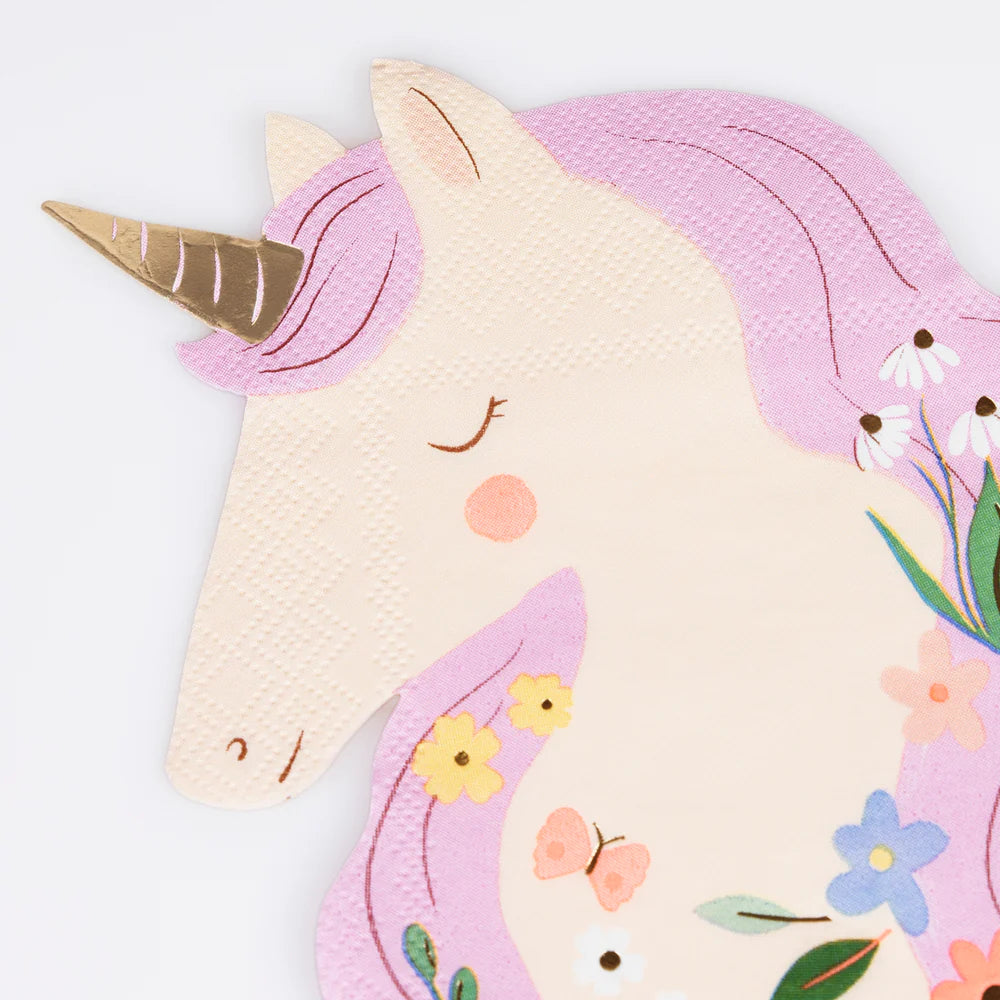 Meri Meri Meadow Unicorns Shaped Napkins (x 16) - Grace and Fox