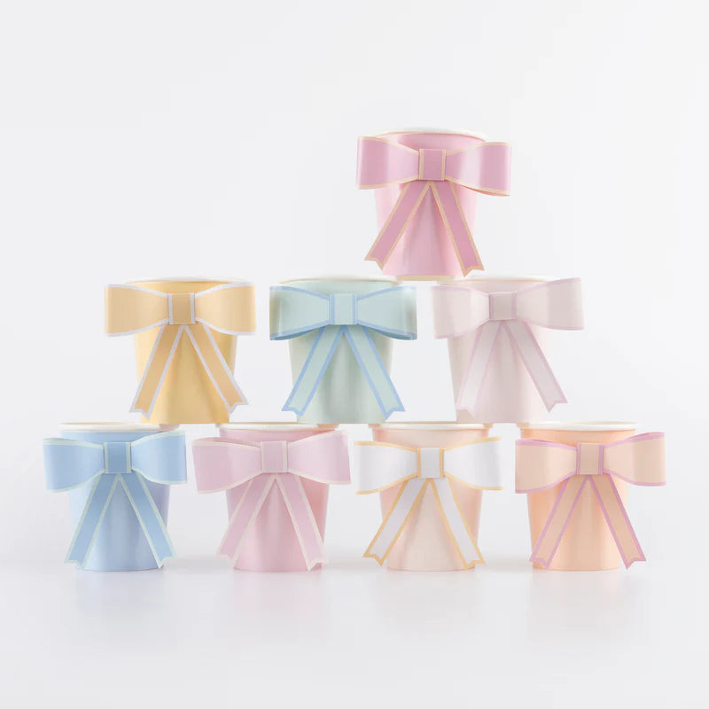 Pastel Bow Cups (x8) by Meri Meri - Grace and Fox