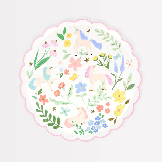 Meri Meri Meadow Unicorns Side Plates (x 8) - Grace and Fox