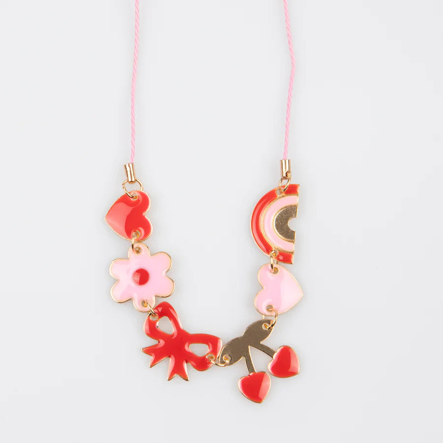 Hearts & Cherries Enamel Charm Necklace by Meri Meri - Grace and Fox