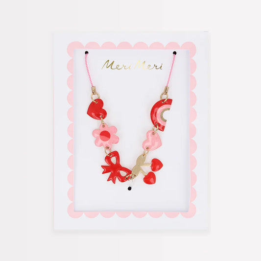 Hearts & Cherries Enamel Charm Necklace by Meri Meri - Grace and Fox