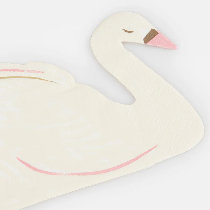 Swan Shaped Napkins (x16) by Meri Meri - Grace and Fox