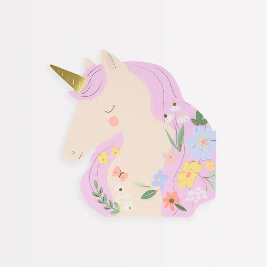 Meri Meri Meadow Unicorns Shaped Napkins (x 16) - Grace and Fox