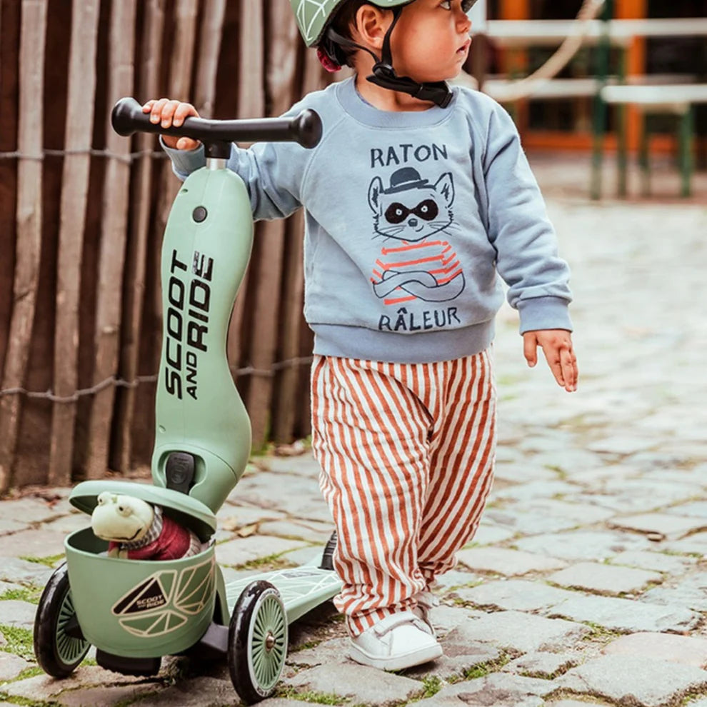 Scoot & Ride Highwaykick 1 Lifestyle Scooter - Green Lines - Grace and Fox