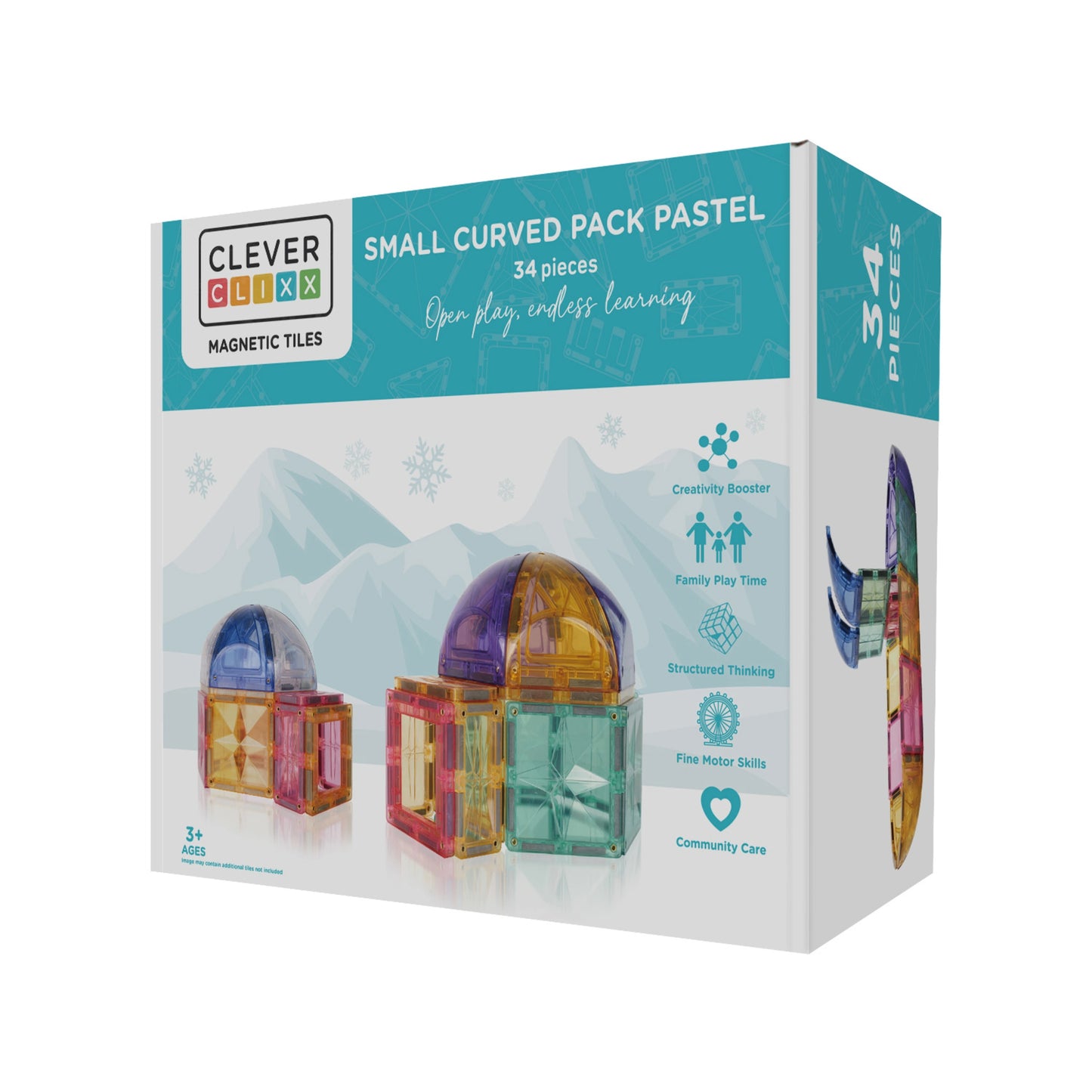 Cleverclixx - Small Curved Pack Pastel | 34 pieces