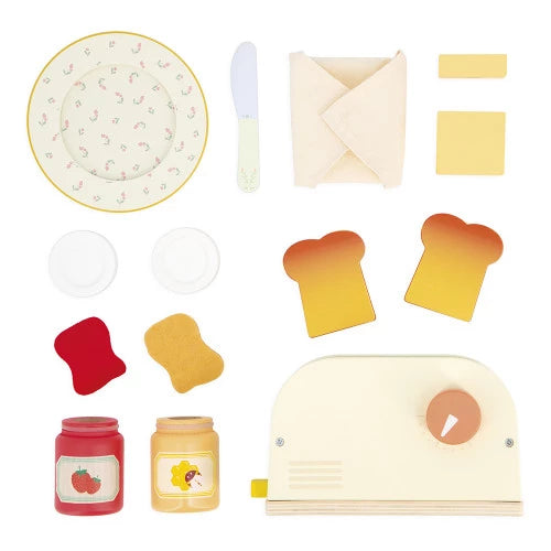 Janod - Shiny Grandma Wooden Toaster Set - Grace and Fox