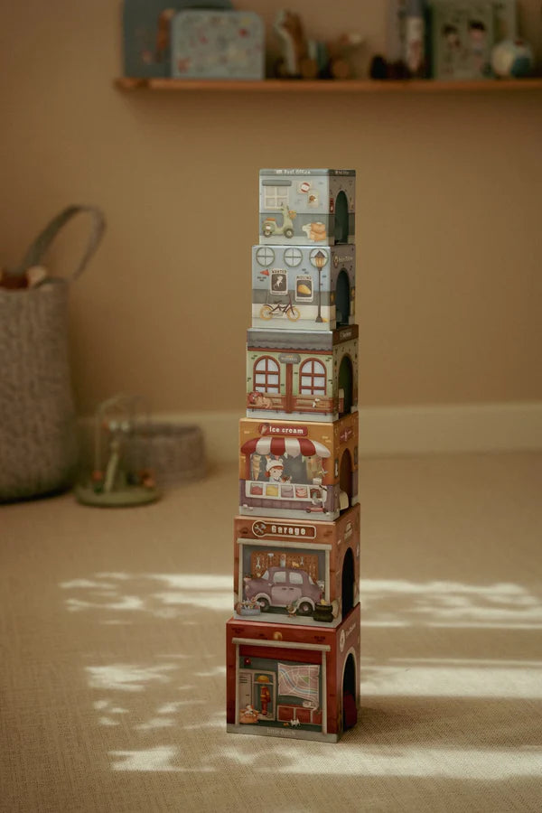 Sustainably sourced wooden toy car and building set for kids