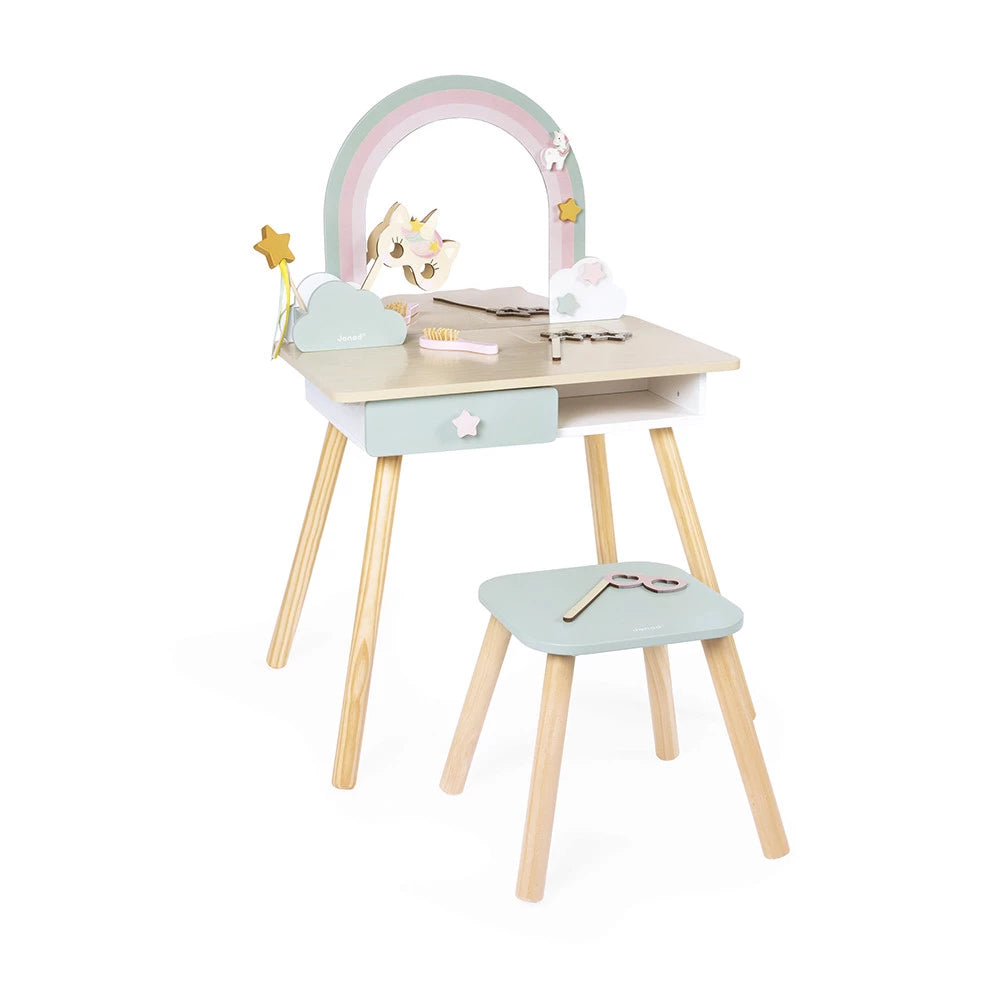 Janod - Unicorn Wooden Dressing Table & Accessories - Grace and Fox