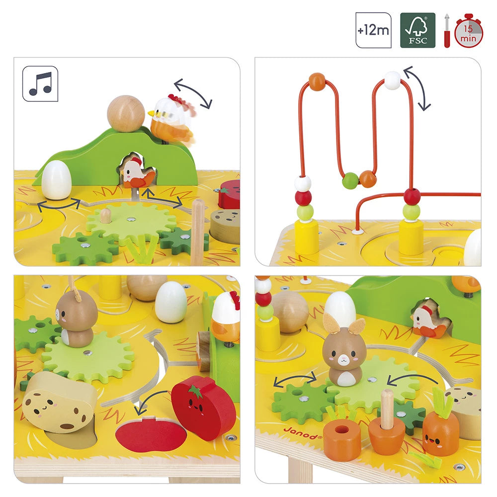 Janod Wooden Farm Activity Table - Grace and Fox