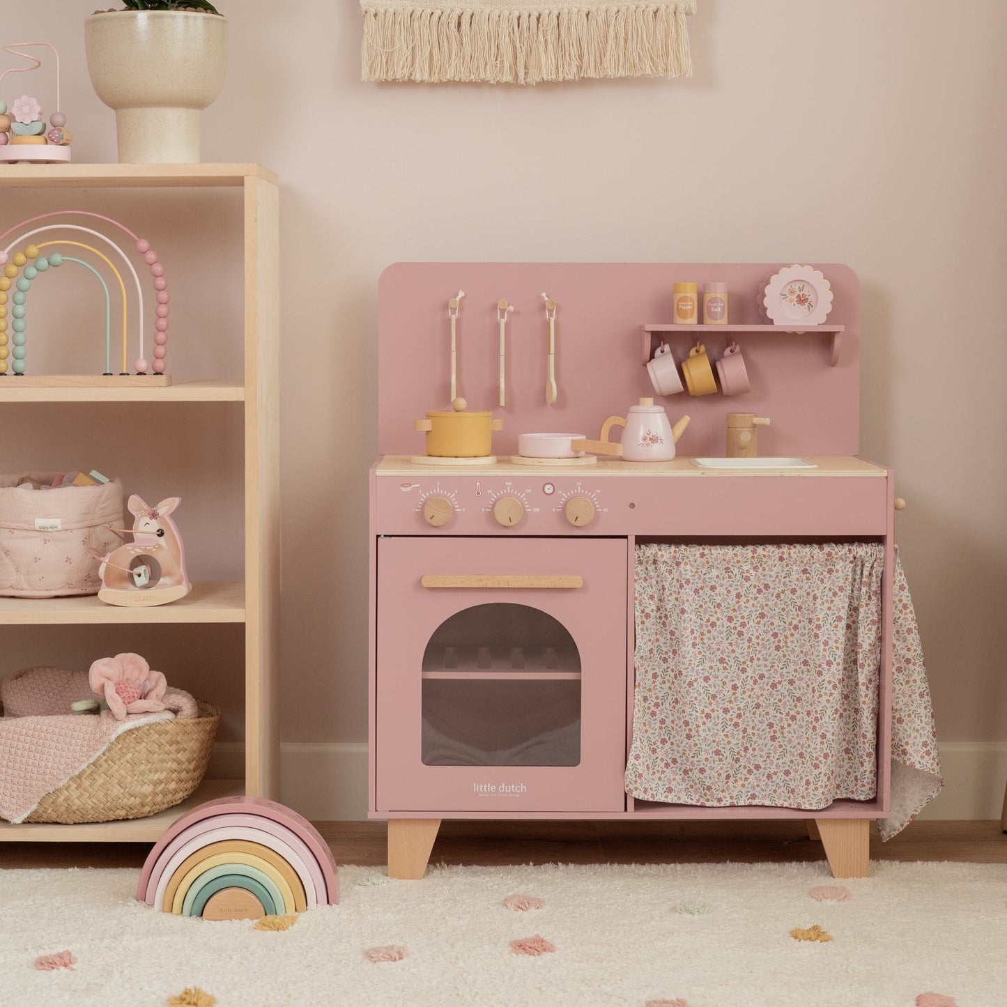 Little Dutch blush pink wooden play kitchen for kids