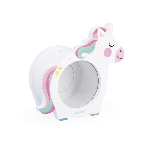 Janod Wooden Unicorn Money Box - Grace and Fox