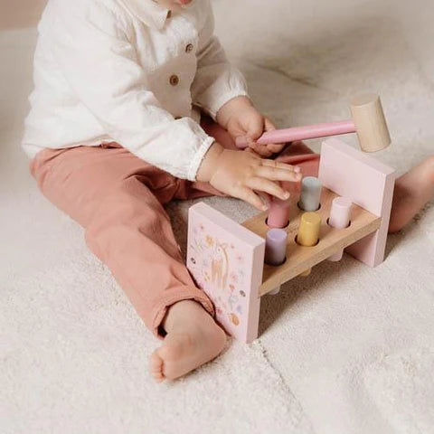 Little Dutch Wooden Hammer Bench - Pink - Fairy Garden - Grace and Fox