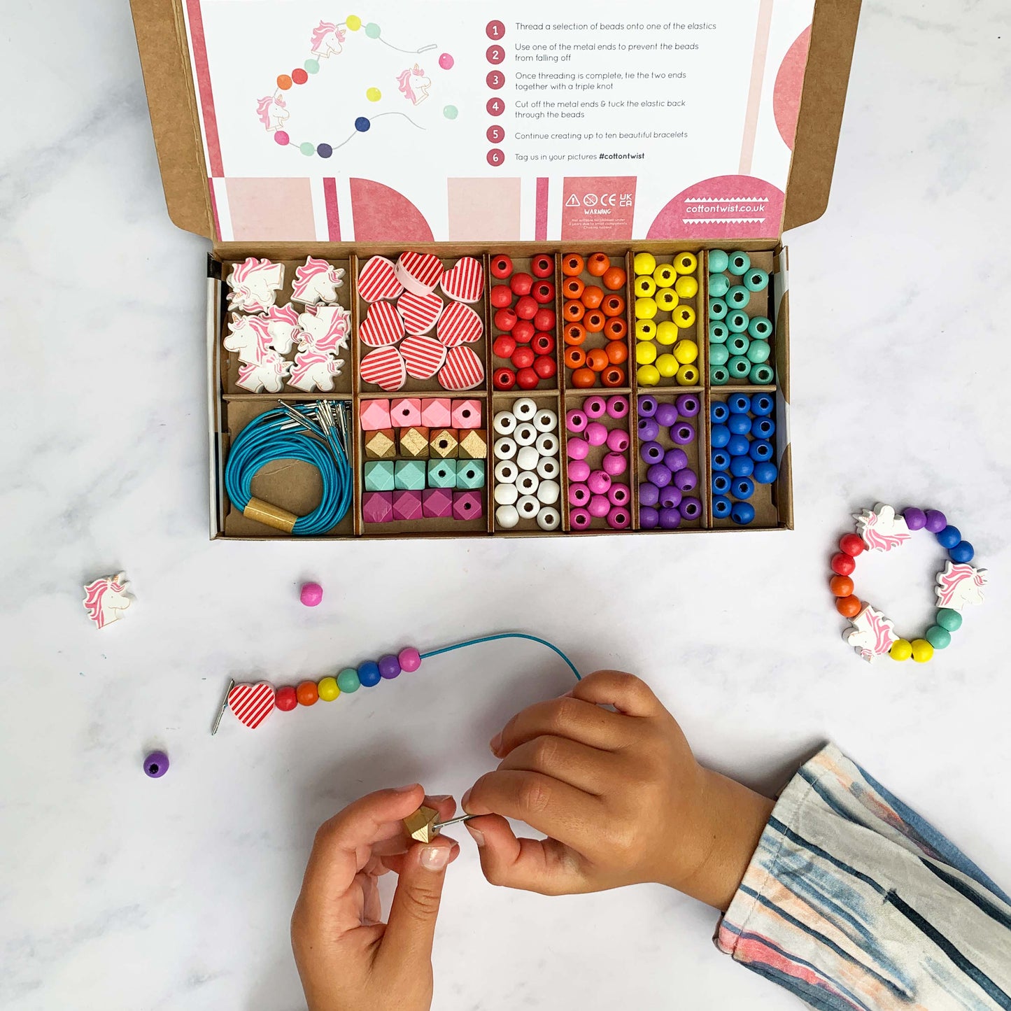 Unicorn & Heart Bracelet Making Kit by Cotton Twist - Grace and Fox