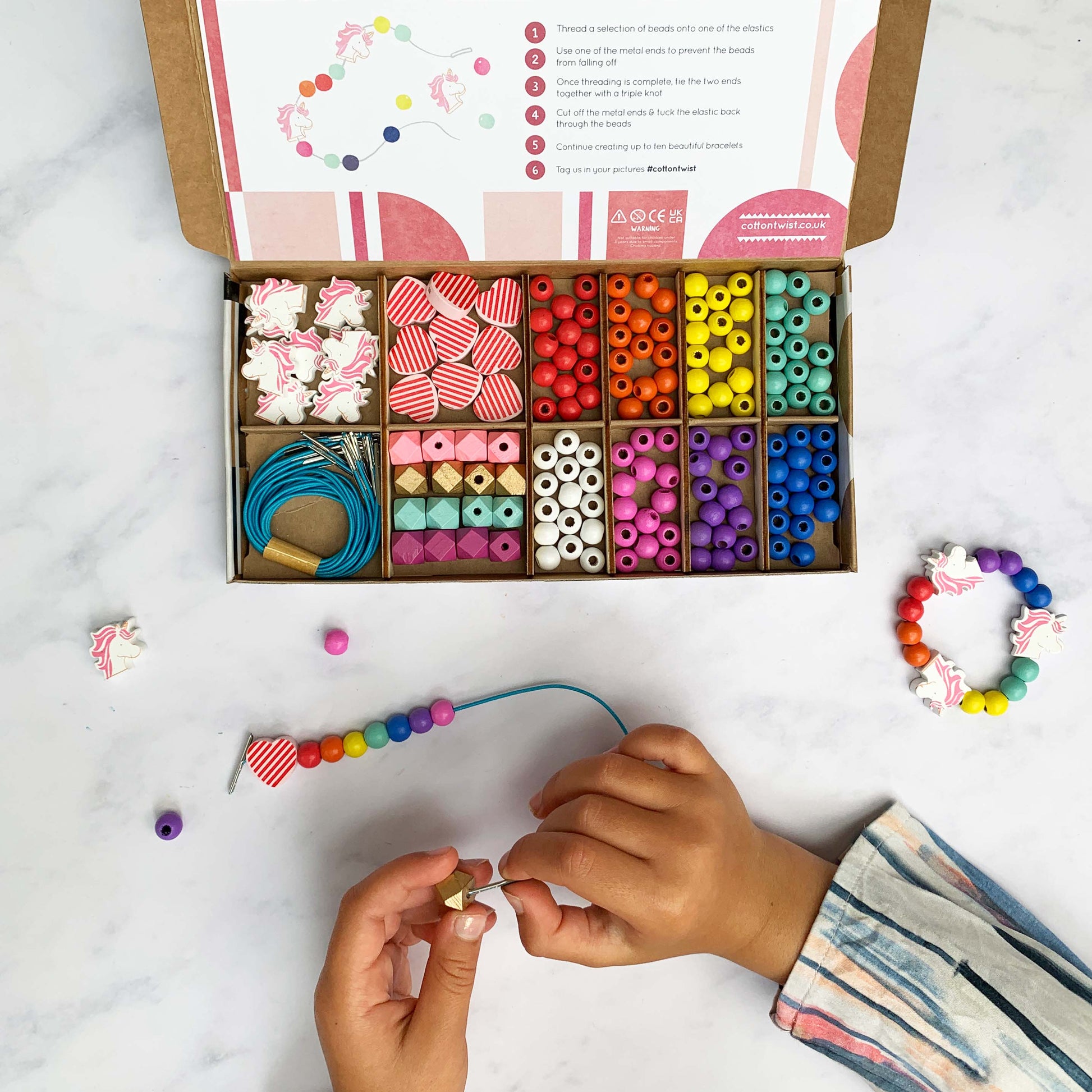 Unicorn & Heart Bracelet Making Kit by Cotton Twist - Grace and Fox