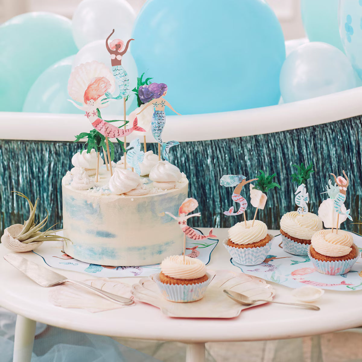 Meri Meri Mermaid Cupcake Kit (x24 toppers) - Grace and Fox