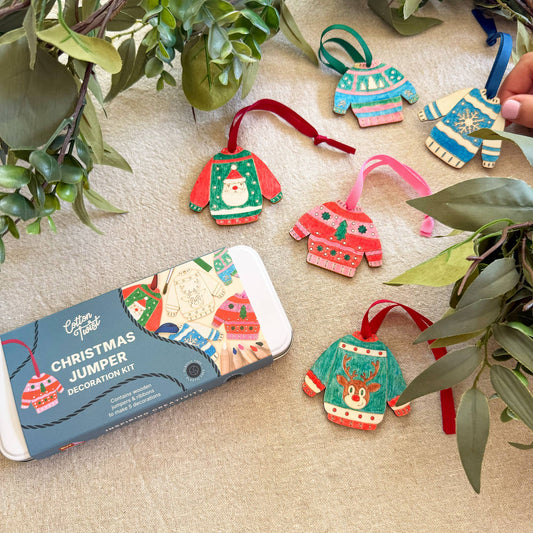 Cotton Twist Wooden Christmas Jumper Decoration Kit