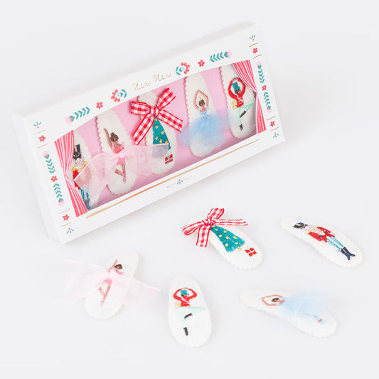Meri Meri Embroidered Nutcracker Hair Clips (x 5)