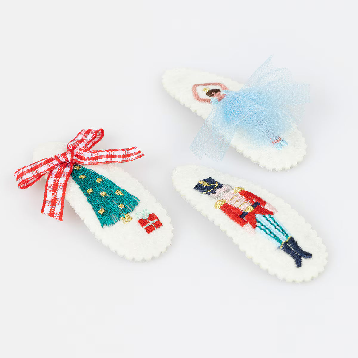 Meri Meri Embroidered Nutcracker Hair Clips (x 5)