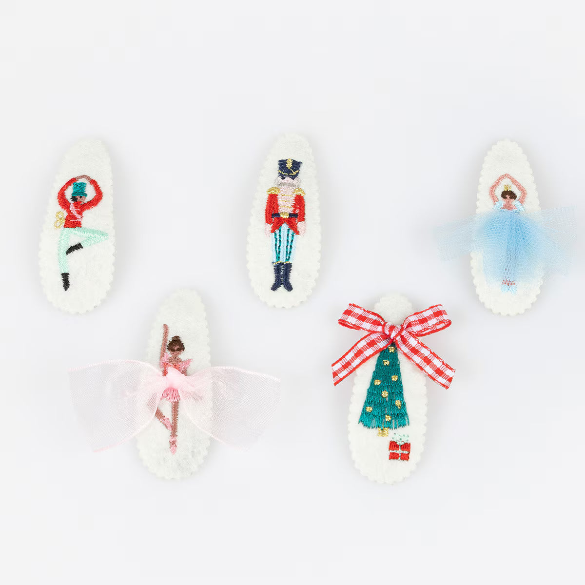 Meri Meri Embroidered Nutcracker Hair Clips (x 5)