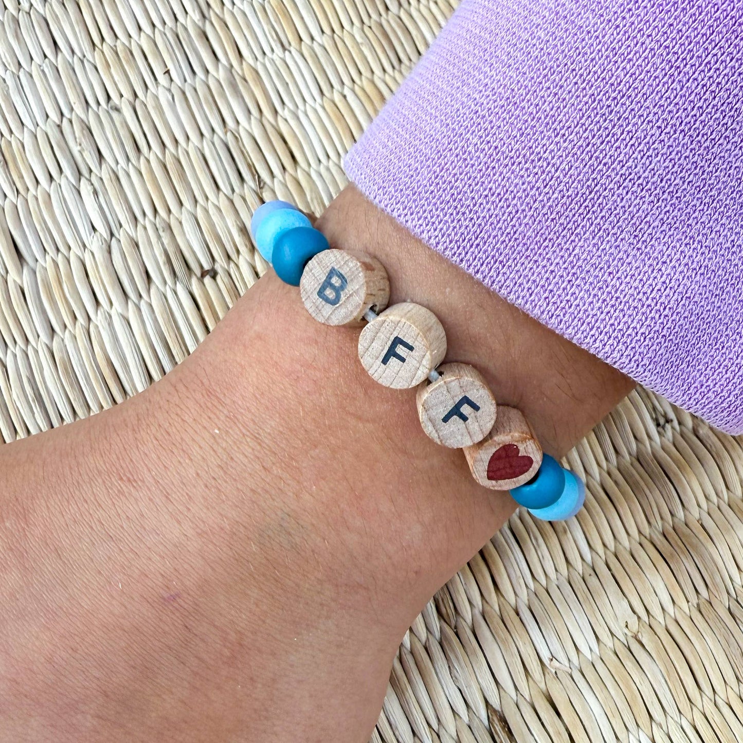 Cotton Twist - Beaded BFF Friendship Bracelet Gift Kit: BLUE BFF
