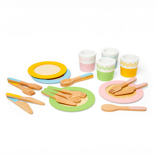 Bigjigs Wooden Dinner Service Set - Grace and Fox