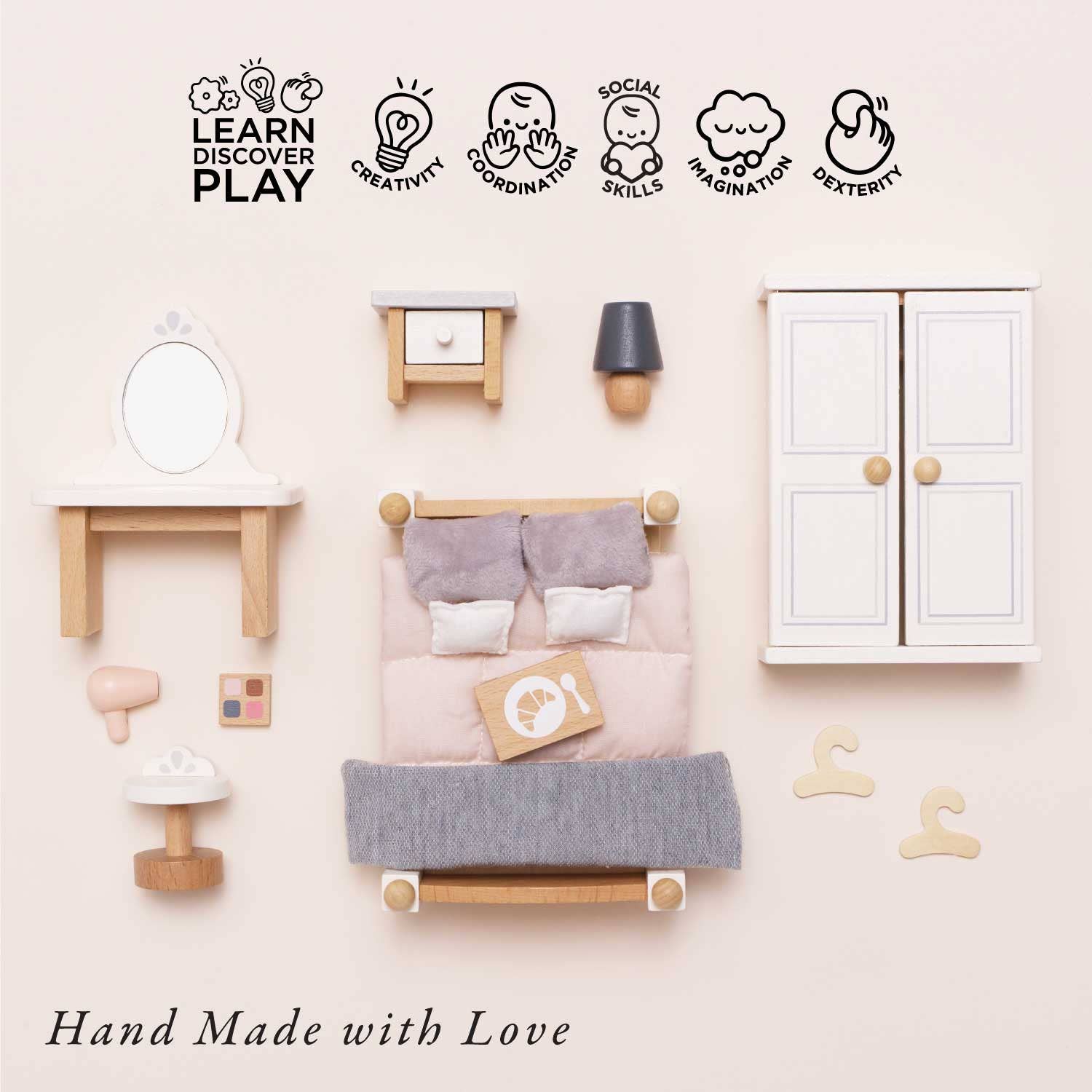 Le Toy Van Wooden Dolls House Furniture Set - Bedroom - Grace and Fox