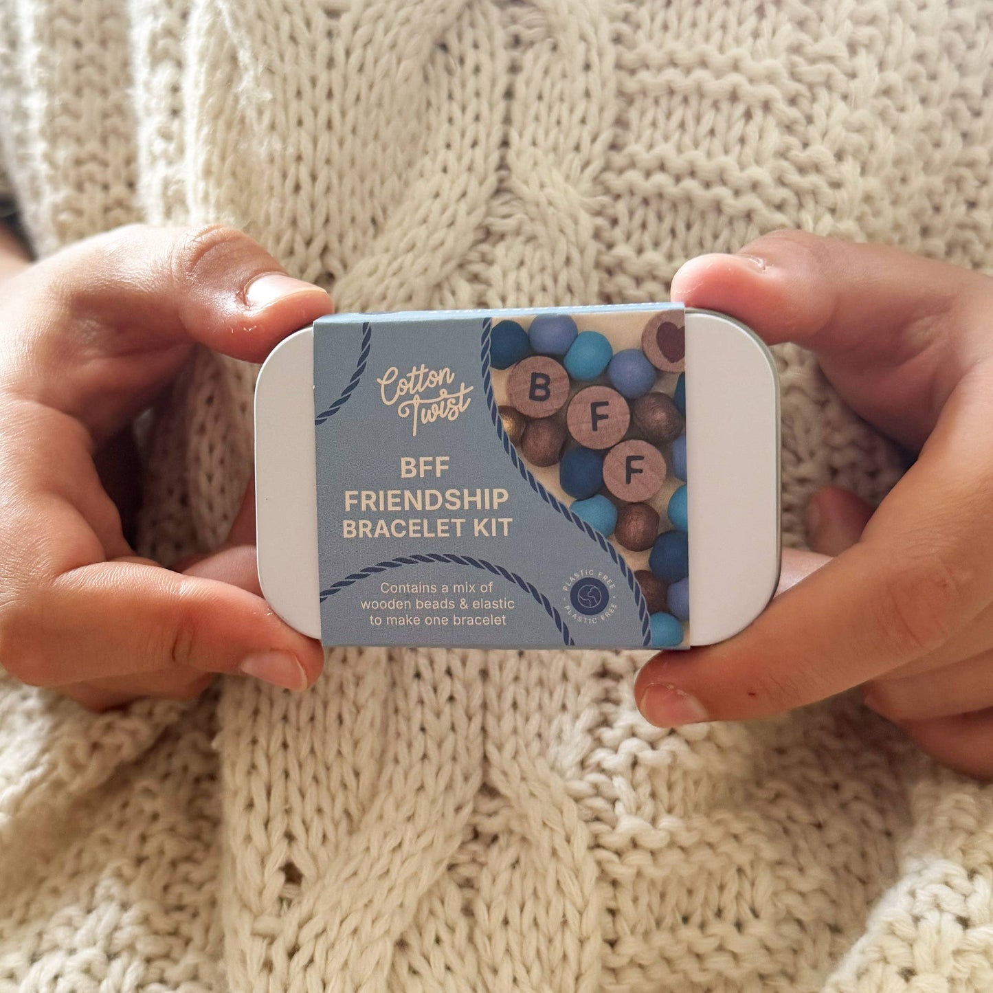 Cotton Twist - Beaded BFF Friendship Bracelet Gift Kit: BLUE BFF