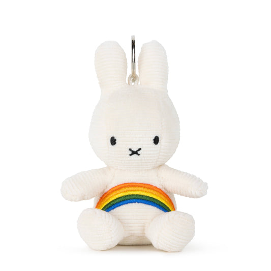 Miffy Corduroy Rainbow Keyring White 10 cm (Due Mar) - Grace and Fox