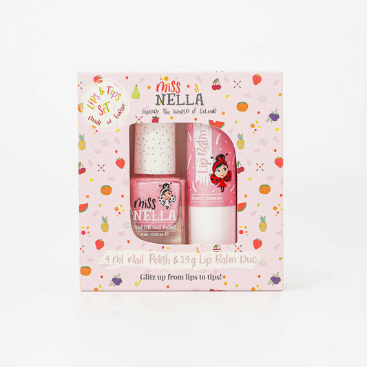 Honey Bunny Besties Duo Set Nail Varnish & Lip Balm by Miss Nella - Grace and Fox