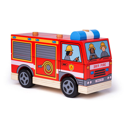 Bigjigs Wooden Stacking Fire Engine Toy - Grace and Fox