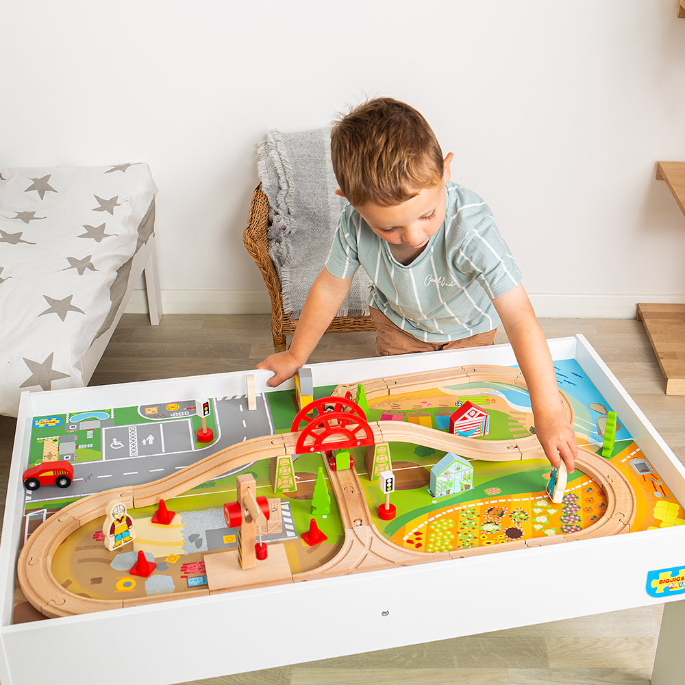Bigjigs Rail - Wooden Train Set & Table - Grace and Fox